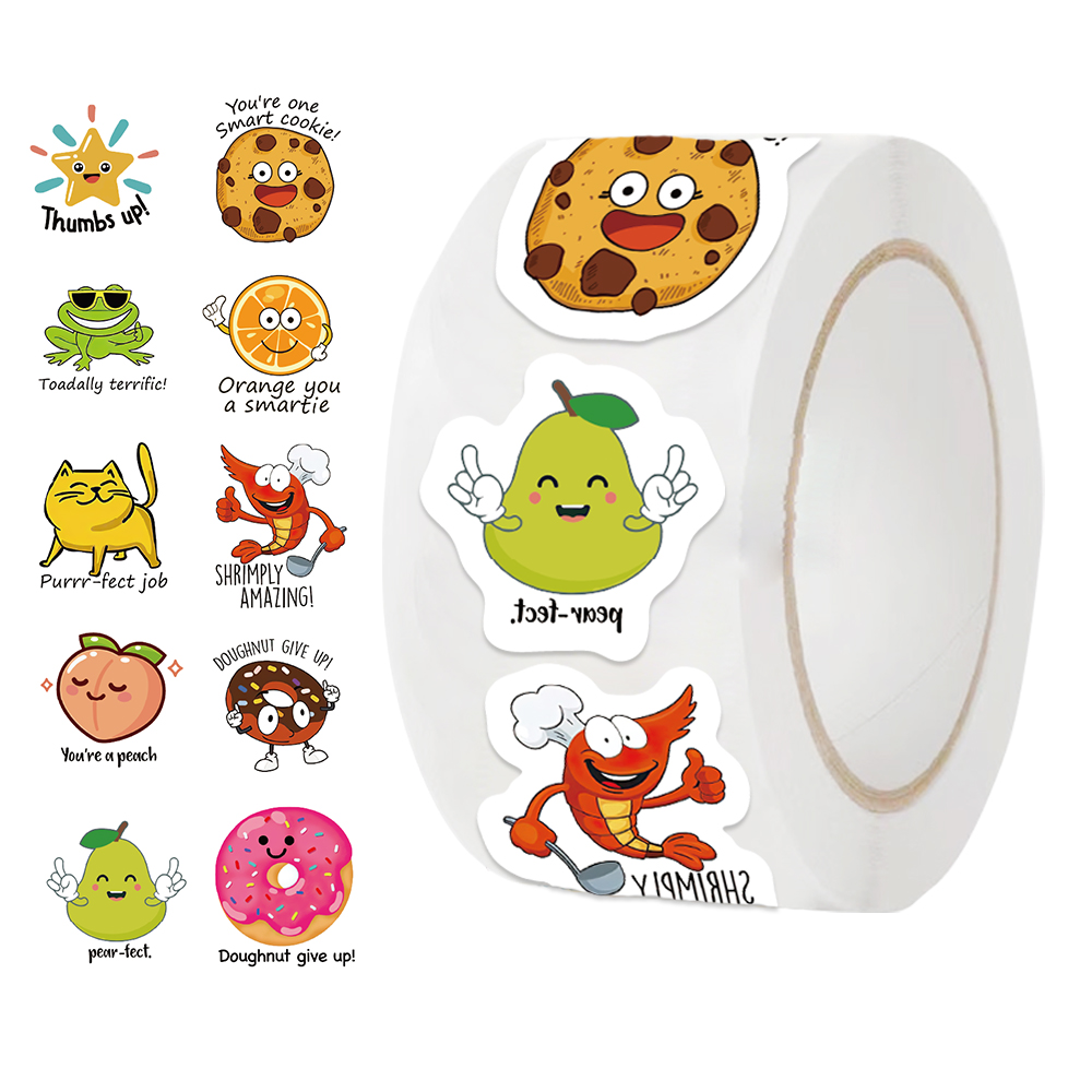 Kids Education Motivation - 500 pz/rotolo Kawaii decalcomania studente che