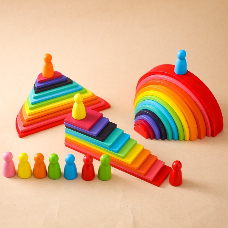Kids Education Yes - Giocattoli a blocchi di legno Montessori