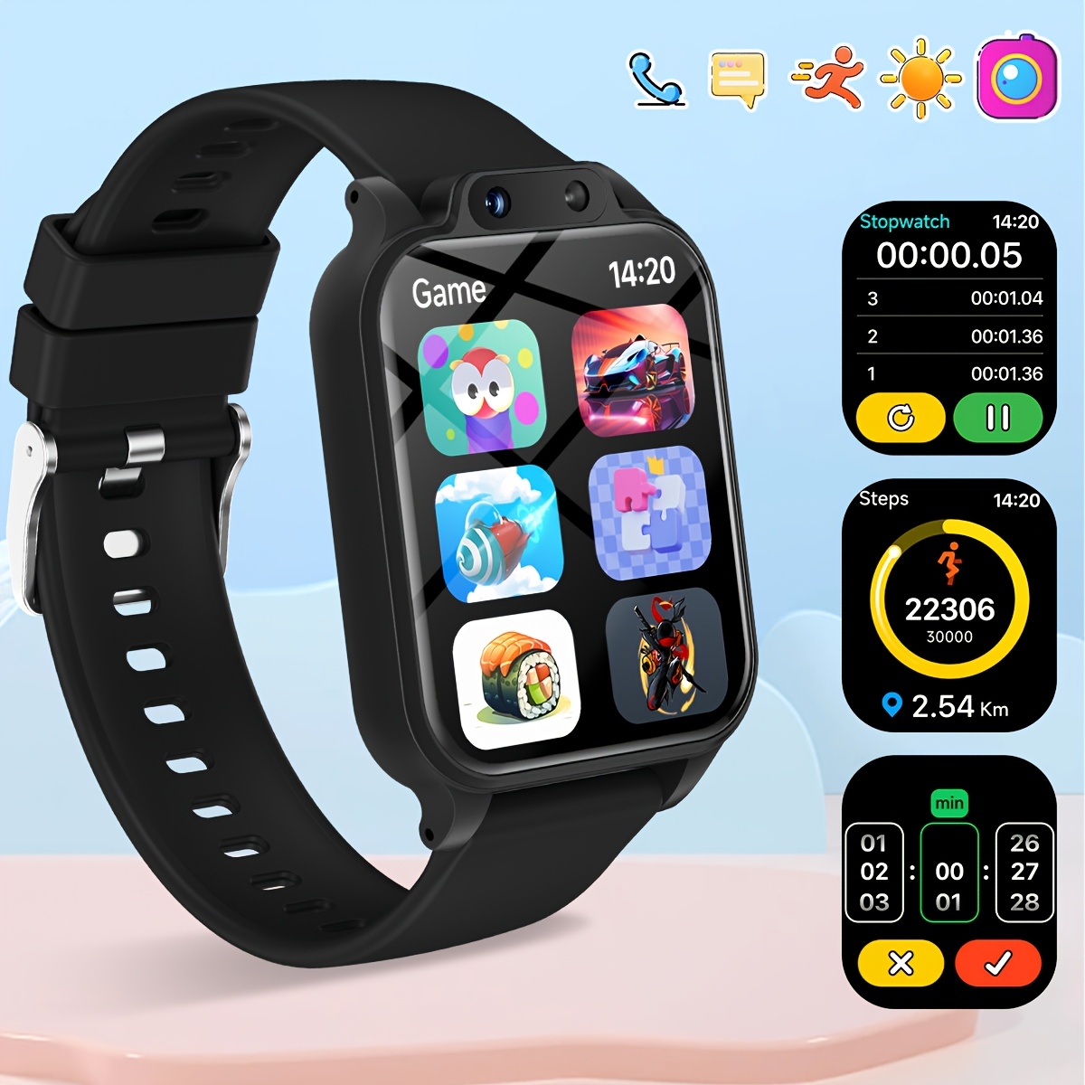 Kids Education Calculator - Smartwatch per Bambini con 18 Giochi