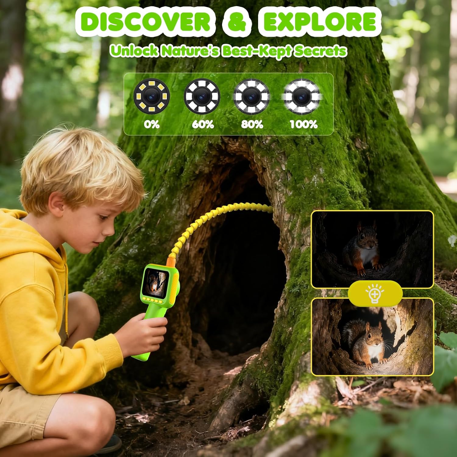 Kids Education Yes - Endoscopio per Bambini, Telecamera a Serpente