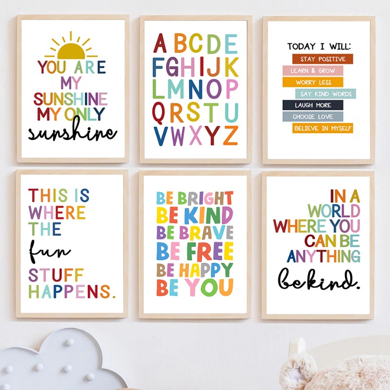 Kids Education Yes - Poster Educativo in Inglese, Stampa su